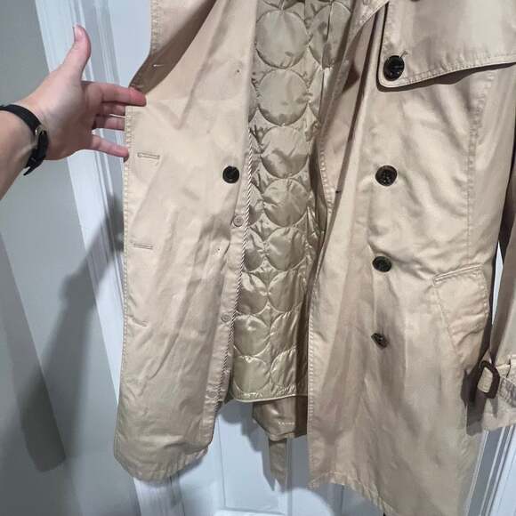 Lands' End Classic Removable Lining Trench Coat Women Size Med Tan - Picture 8 of 11